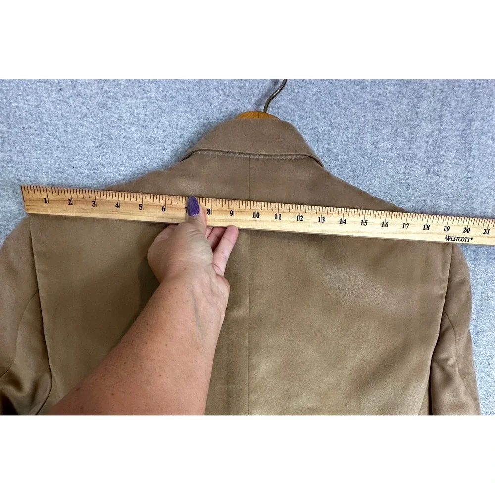 Chaps Blazer Men 42L Tan Faux Suede 3-Button Sport Coat